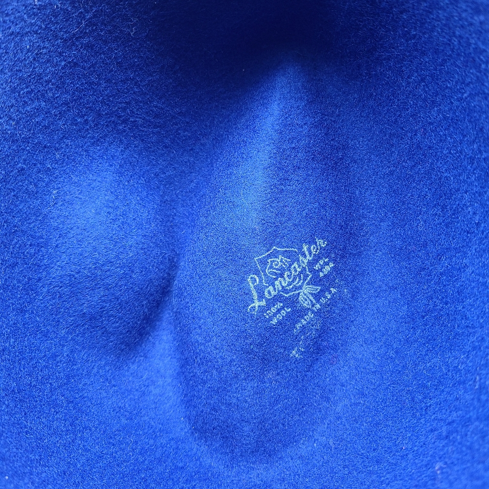 Vintage Lancaster Women's Hat Blue Wool Fedora 22" - Picture 6 of 7